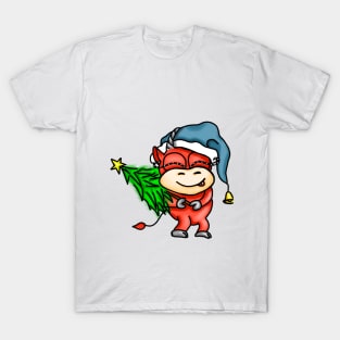 Christmas colored funny bulls T-Shirt